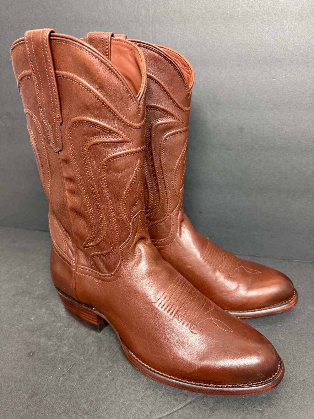 Tecovas Cartwright Boots Mens 10.5 EE Leather Brown Hazelnut Cowboy Western READ
